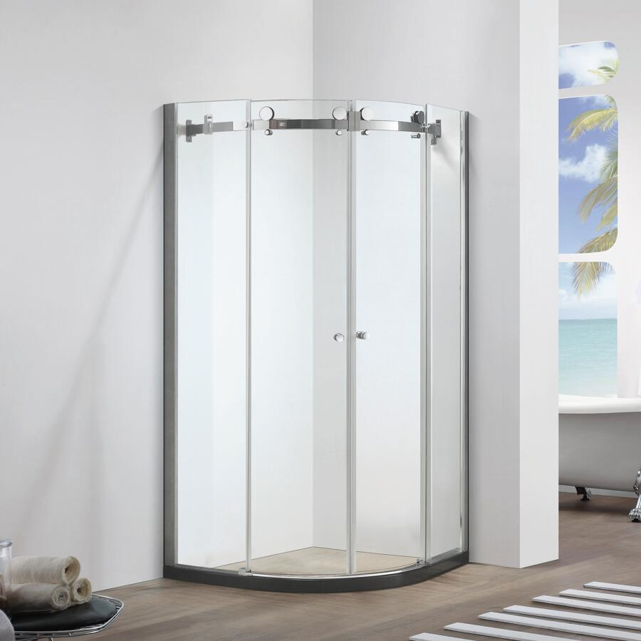 Frameless Sliding Shower Door 8mm or 10mm Tempered Glass SGCC Certificate
