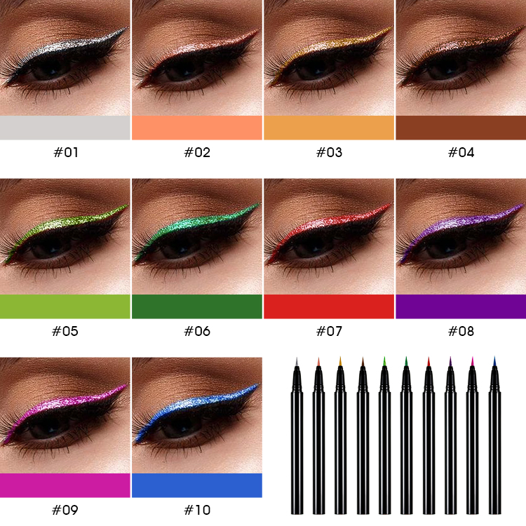 Waterproof Custom Liquid Eyeliner Makeup Cosmetics Glitter Liquid Eyeliner