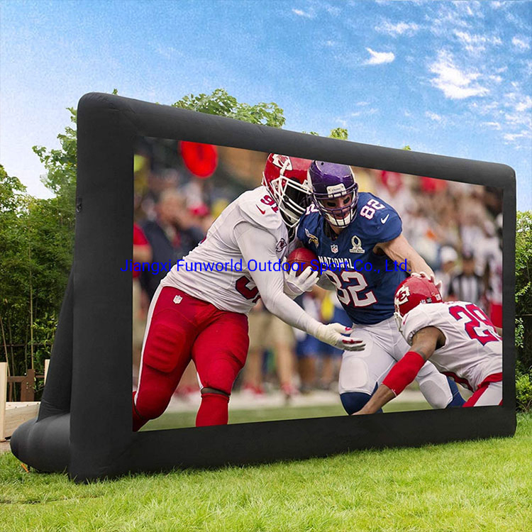 16 Feet Inflatable Movie Screen for Outdoor Use Double Sides Projection No Seam Blow up Projector Screen - Includes Inflation Fan, Tie-Downs and Storage Bag