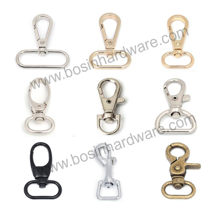 32mm Nickel Plated Metal Spring Snap Hook
