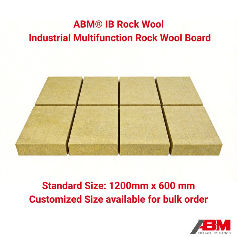 Abm® Ib60 ASTM Standard 60kg/M³ Density Rock Wool Factory Wholesale Industrial Rock Wool Board