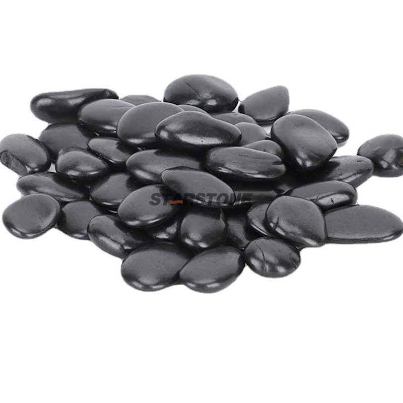 Starstone Natural Superfine Polished Black Stone Pebble for Garden Pathway