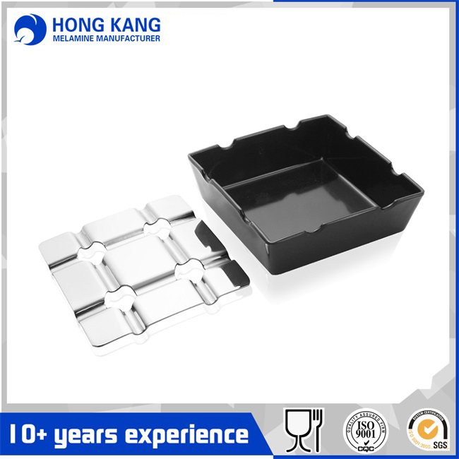 Promotional Gift Square Melamine Windproof Cigarette Portable Ashtray