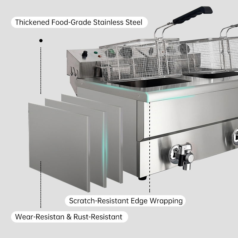 Heavybao Electric Overheat Protection High Capacity Deep Fryer for Restaurant Kitchen