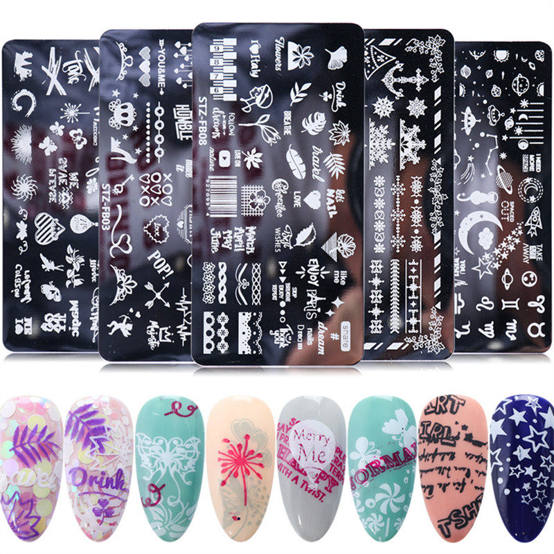 Custom Nail Art Stamping Plates Different Designs Cute Nail Art Stamp Rectangle
