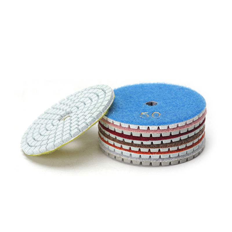 4 Inch Dry/Wet Diamond Polishing Pad Flexible Grinding Discs for Floor Granite Marble Concrete Stone Sanding Discs Grinding