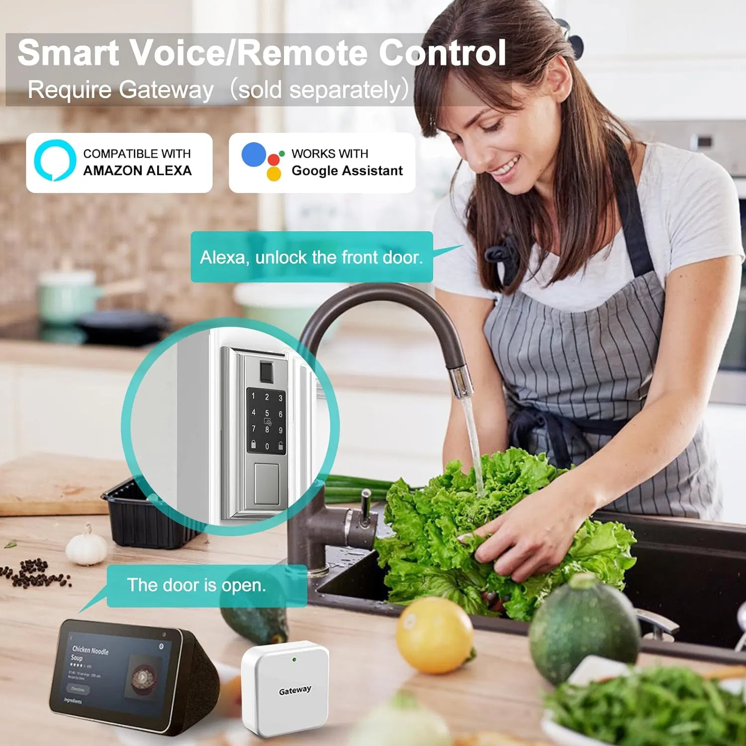 Home Electronic Smartphone APP WiFi Digital Tuya Smart Lock Fingerprint Door Lock Keyless Smart Door Lock