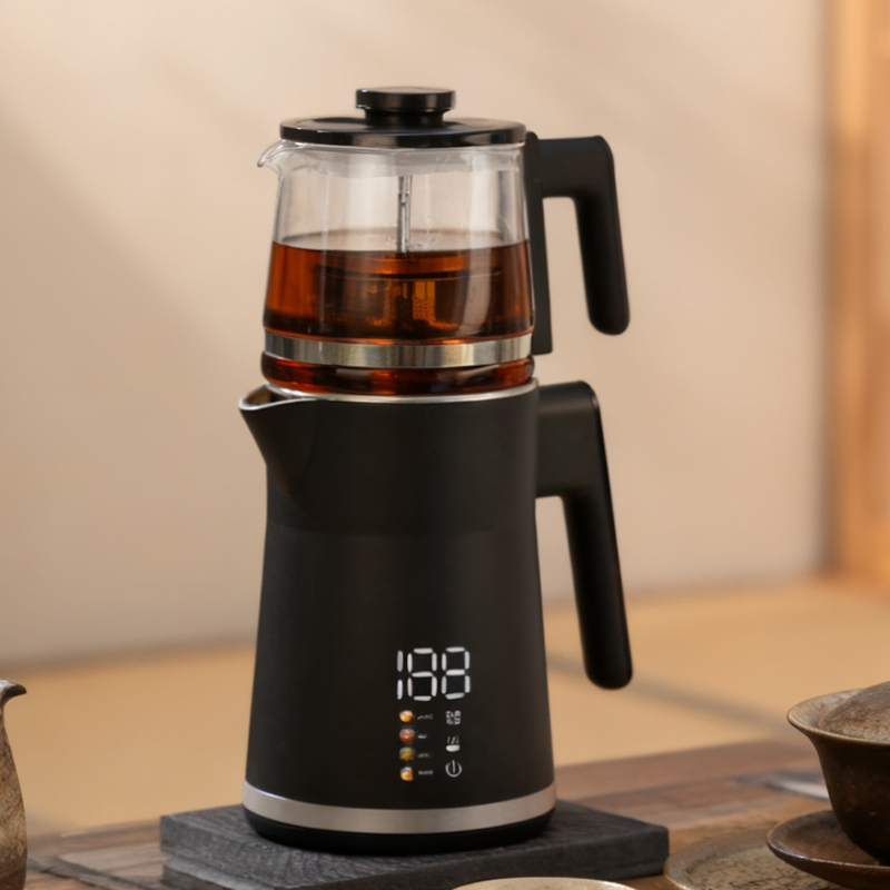 Wholesale Double Layered Teapot Set Stainless Steel Electric Kettle with Temperature Display Digital Thermostat Temperature