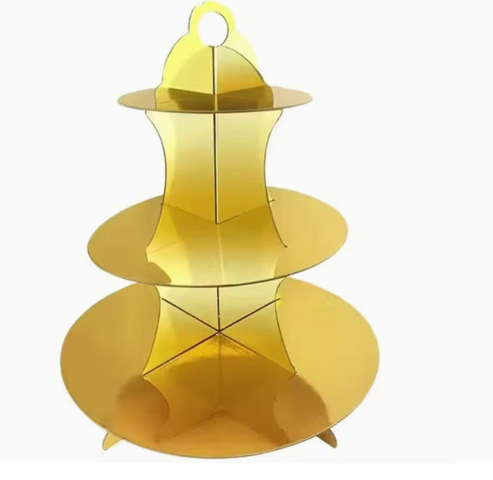 3 Tiers Disposable 200g Birthday Cupcake Dessert DIY Paper Art Stand Display Shelf Wedding Party Supplies Cake Board Tools