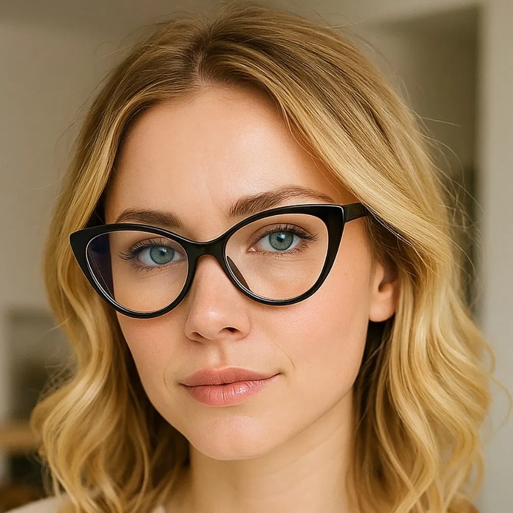 2025 Fashion Trendy Custom Computer Eyeglass Frames Women Cat Eye Anti Blue Light Glasses for Ladies