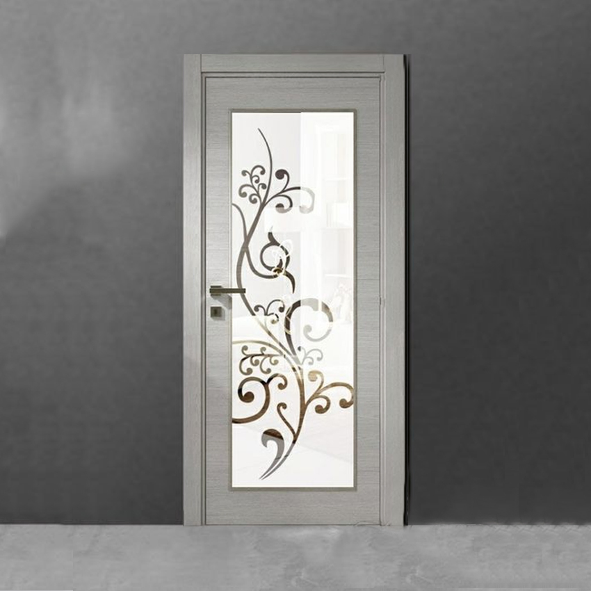 Modern Interior Golden Aluminium Frame Toilet Glass Door Swing Bathroom Door /Bathroom Door with Frosted Glass