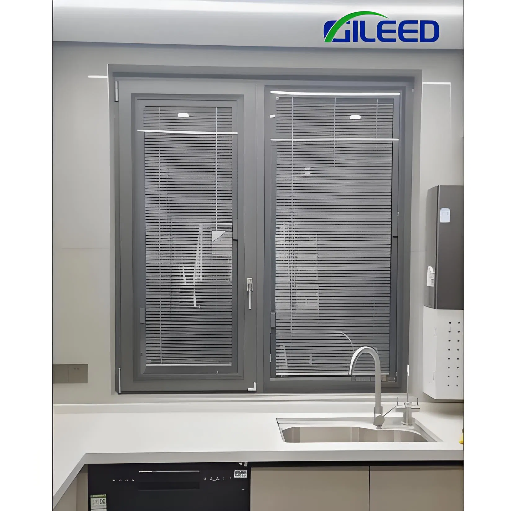 Aluminum Alloy Frame Casement Windows Magnetic Shutter Blinds for Living Room