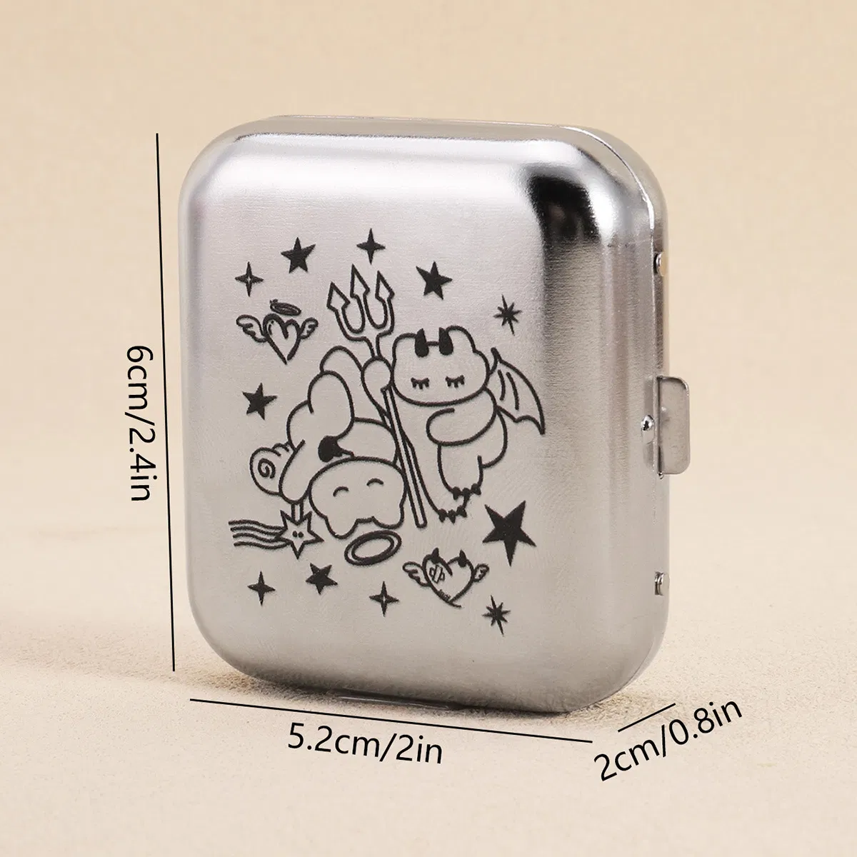 Smoking Accessories Color Printed Stainless Steel Portable Ashtray Storage Box DAB Tool
