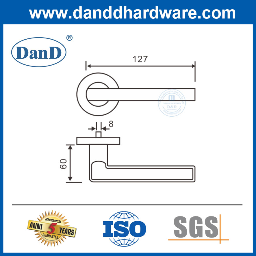 Stainless Steel 304 Unique Design Hollow Lever Handle for Hotels