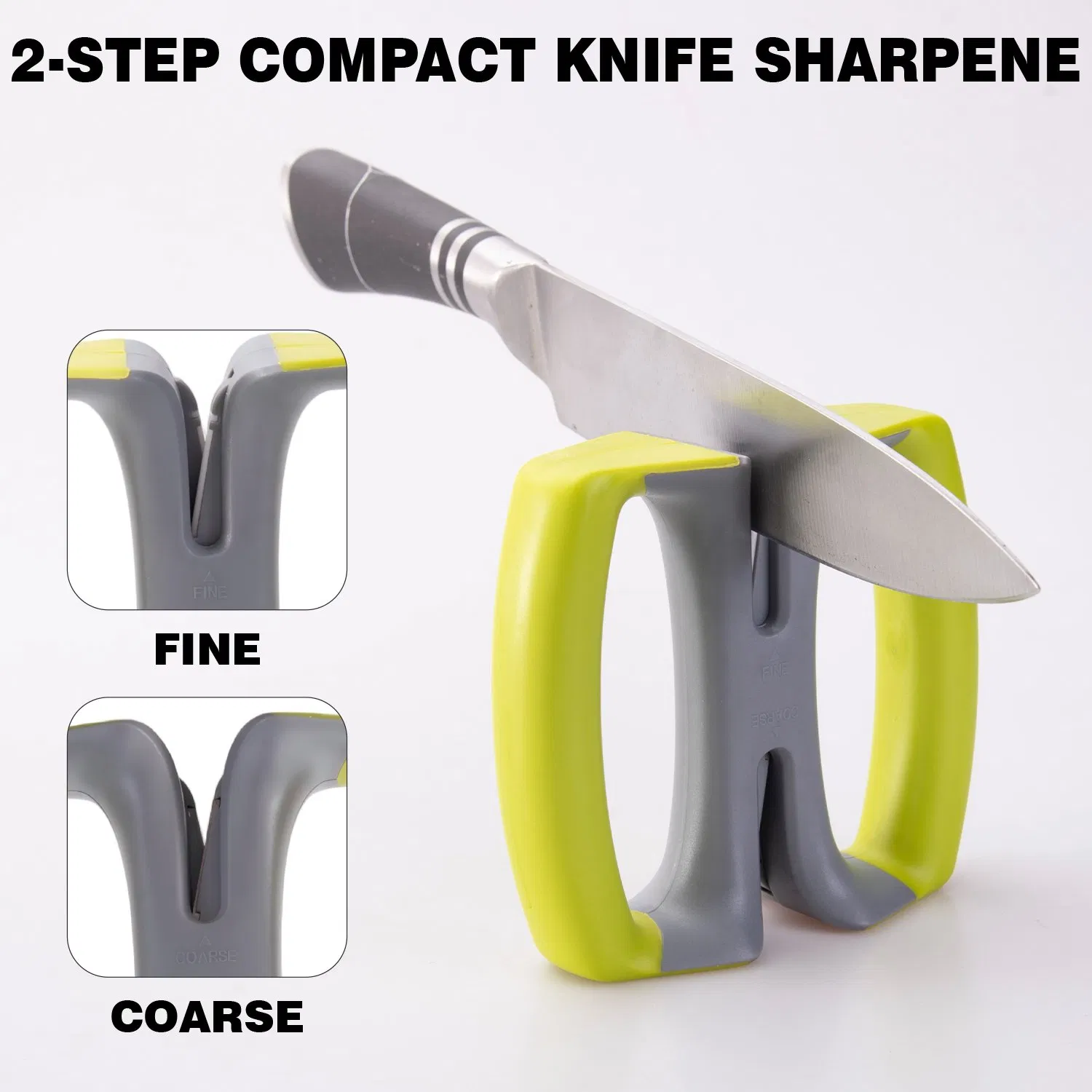 Knife Slicker X Shape Knife Sharpener 2 Stage Sharpening Coarse Fine Grip Mini Safe Tool for Most Knives Scissors Kitchen Sharpener