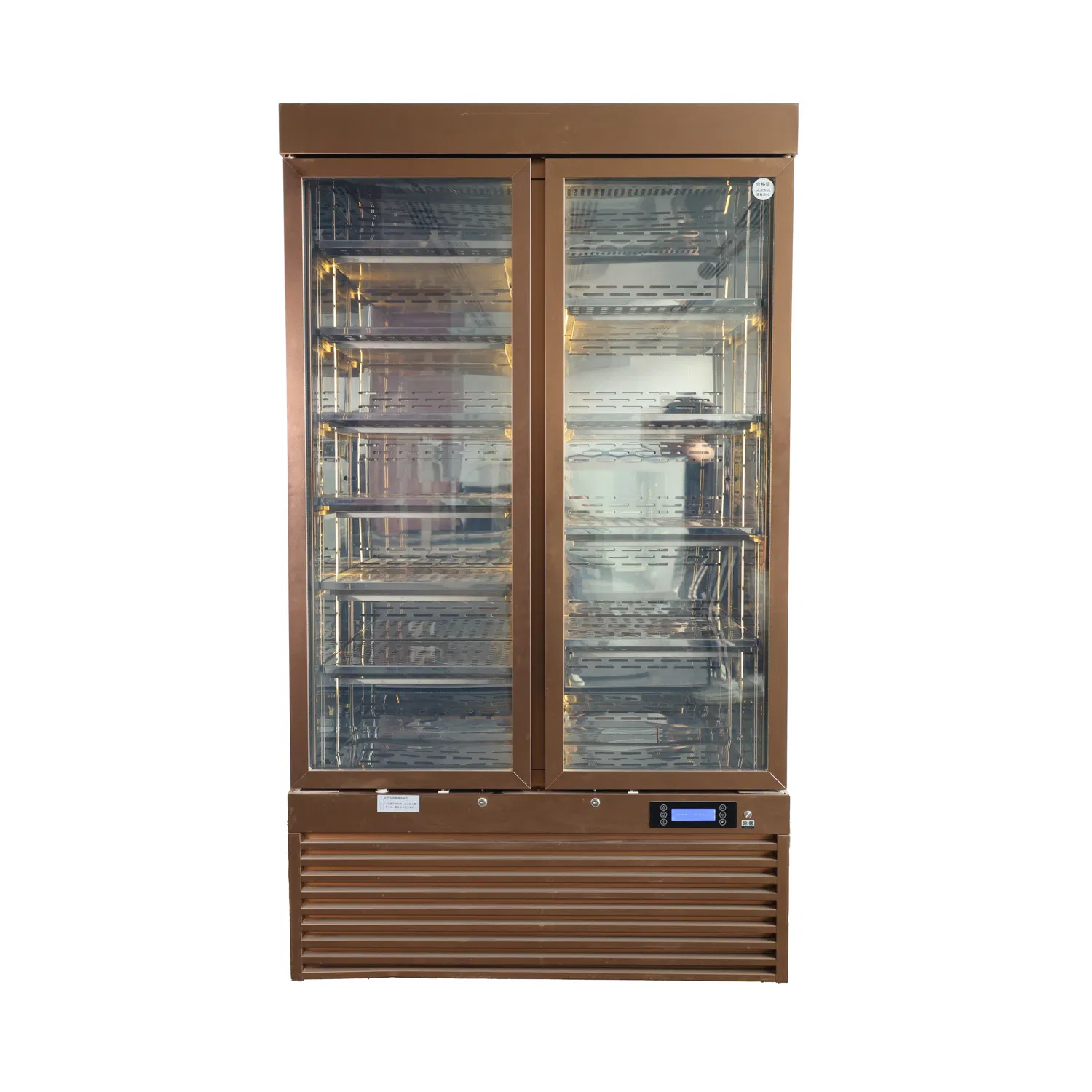 Commercial Beef Display Refrigerator with Double Glass Doors Meat Aging and Fresh Beef Display Cabinet for Butcher Shop Steakhouse and Supermarket