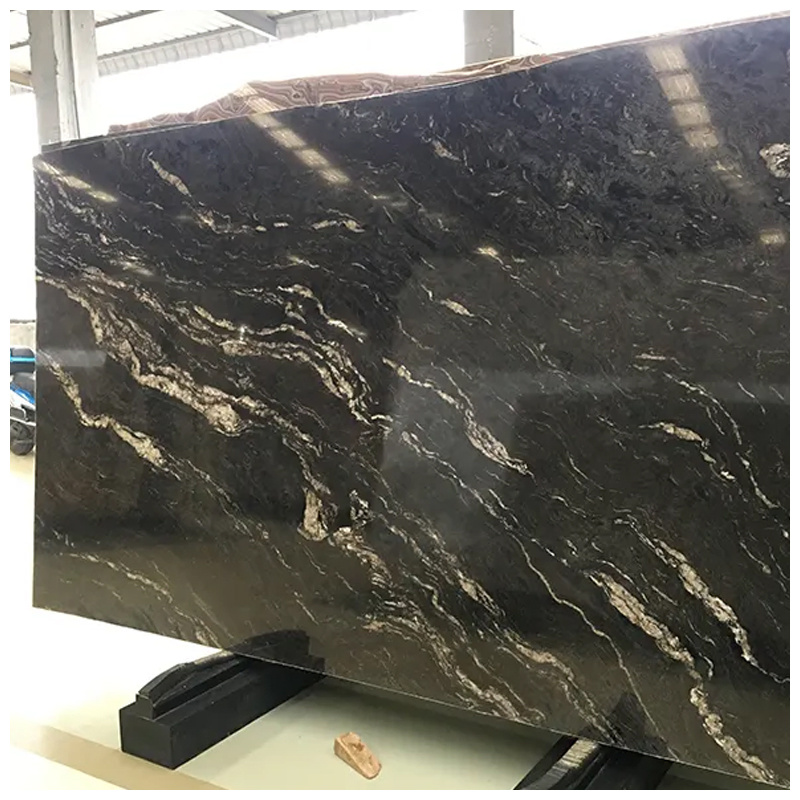 Luxury Brazilian Belvedere Black Gold Quartzite Slabs