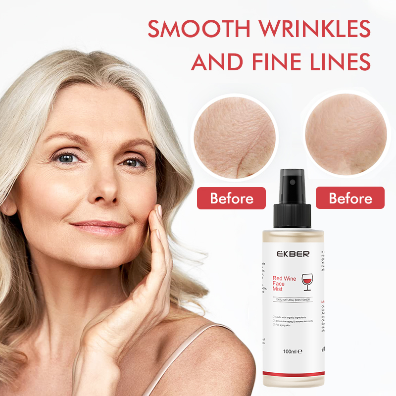 Private Label Natural Red Wine Face Toner Spray Anti-Wrinkle Anti Aging