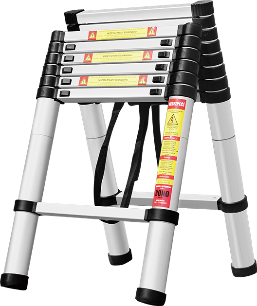 En131 Approved 3.8m Aluminium Telescopic Ladder with 12 Steps