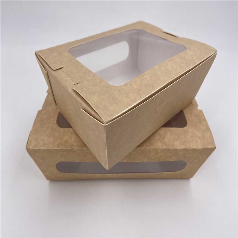 Custom Size Disposable Baking Dessert Packing Box Paper Kraft Box Takeaway Food Package Box