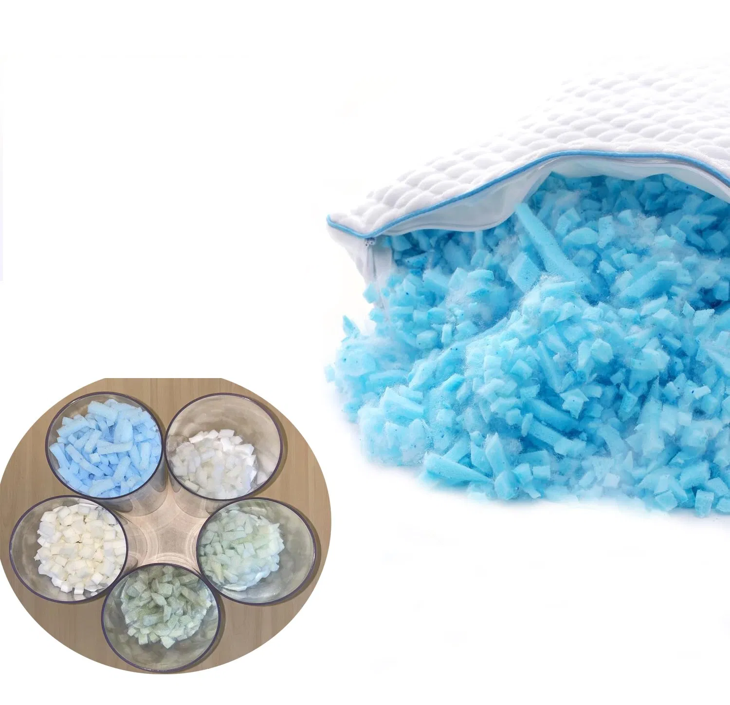 Cooling Shredded Memory Foam Pillows Adjustable Firm Bed Pillows