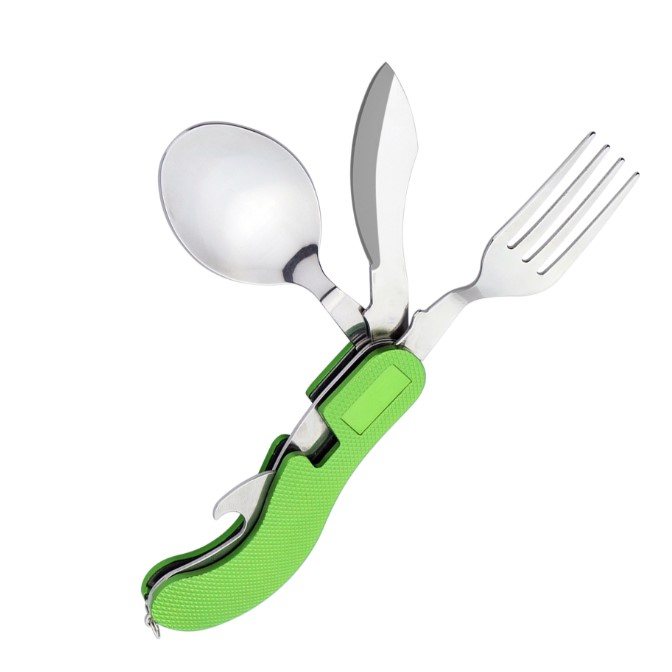 Multifunction Combination Stainless Steel Picnic Outdoor Survival Set Cutlery Foldable Fork