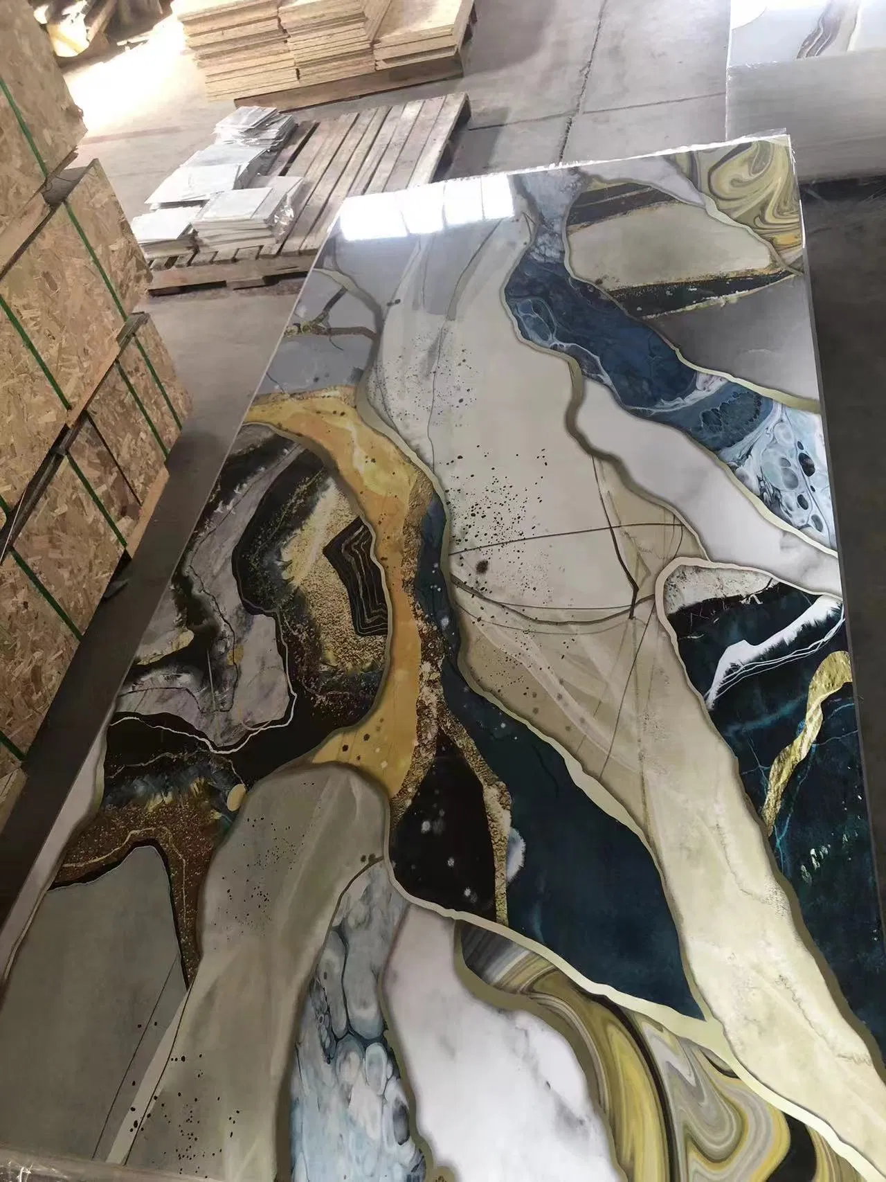 1220*2440*2.5 Home Decor UV High Glossy PVC Marble Sheet Used for Interior