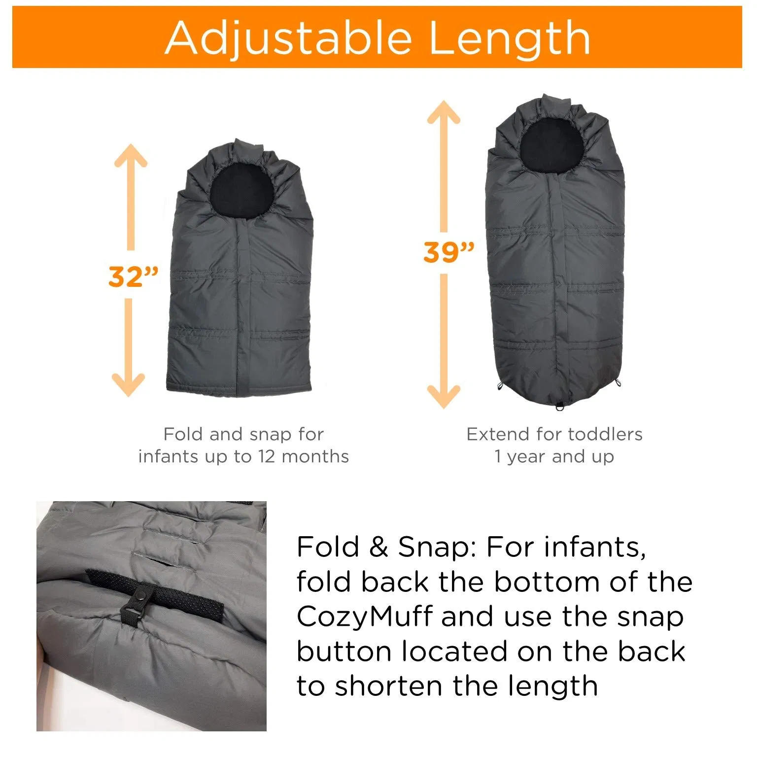 High Satisfaction Universal Footmuff with Adjustable Length Hood Bunting Bag