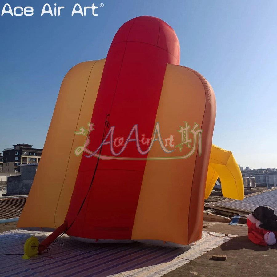 5mh Inflatable Hot Dog Model Advertising Fried Food Model Cartoon Hot Dog Model for Shop Decoration or Promotion
