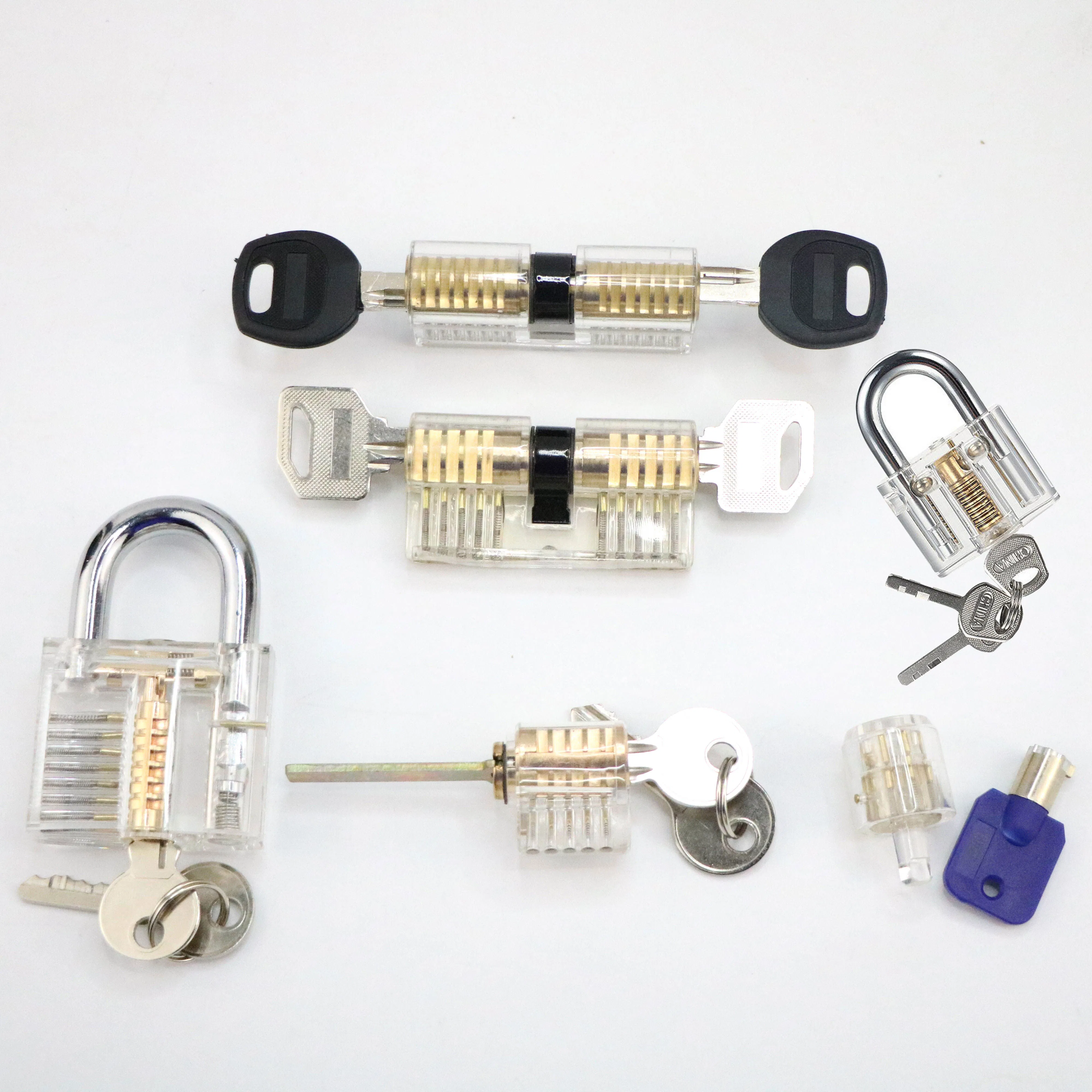 6-Piece Practice PRO Locksmiths Transparent Padlock Professional Transparent Padlock
