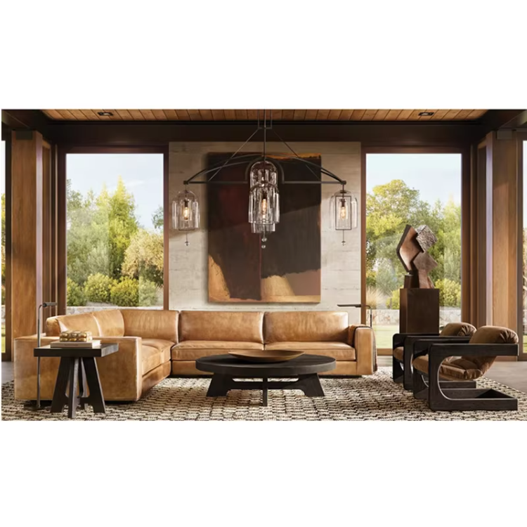 Мебель для гостиной кожаная классика угловая