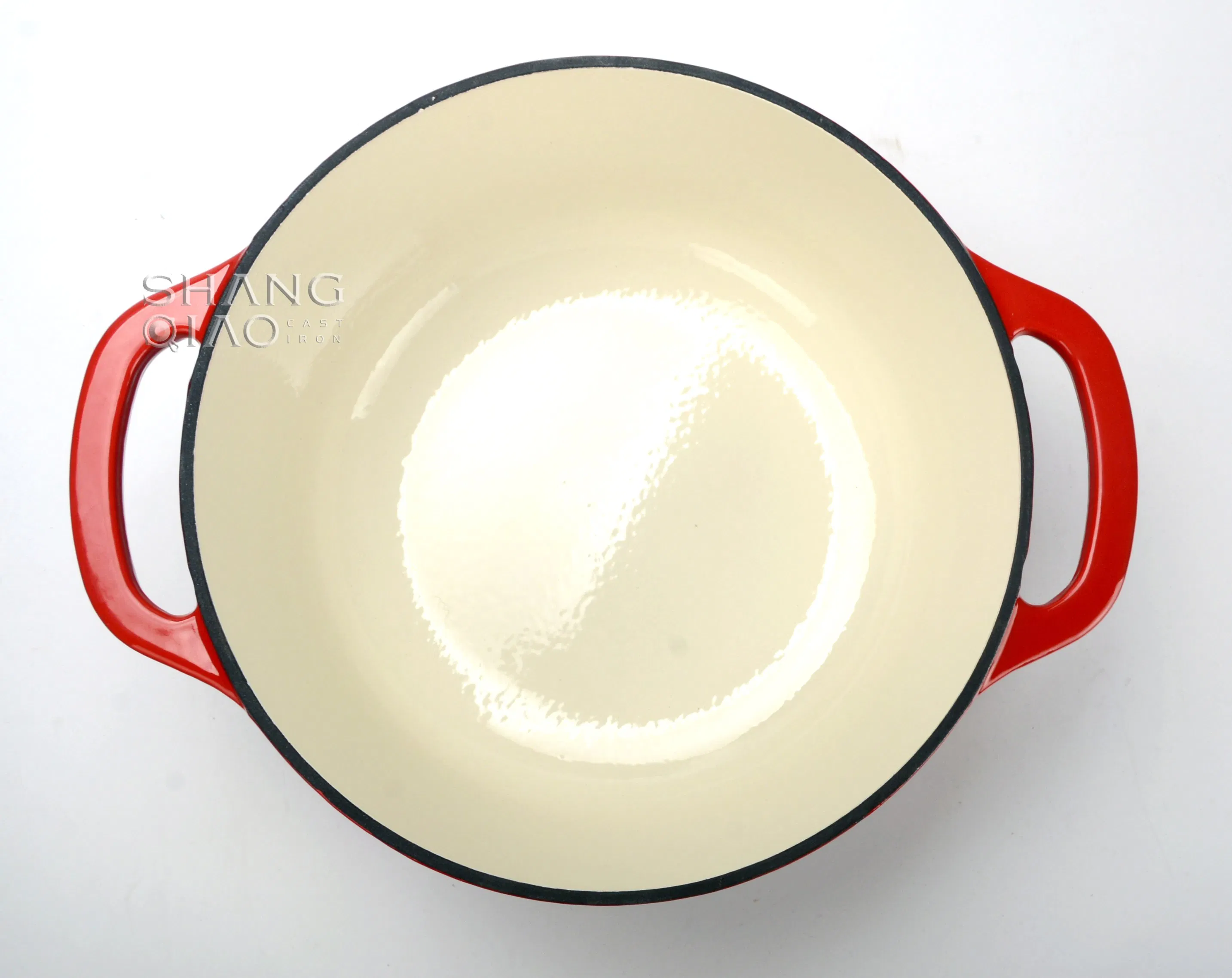 Чугунная эмалированная жаровня 6 кварт, круглая