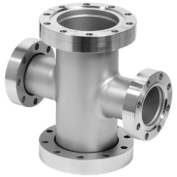 SS304/SS316L High Vacuum Pipe-Fittings CF16-CF100 Equal 4-Way Cross Rotatable/Fixed Flanges Thru Holes