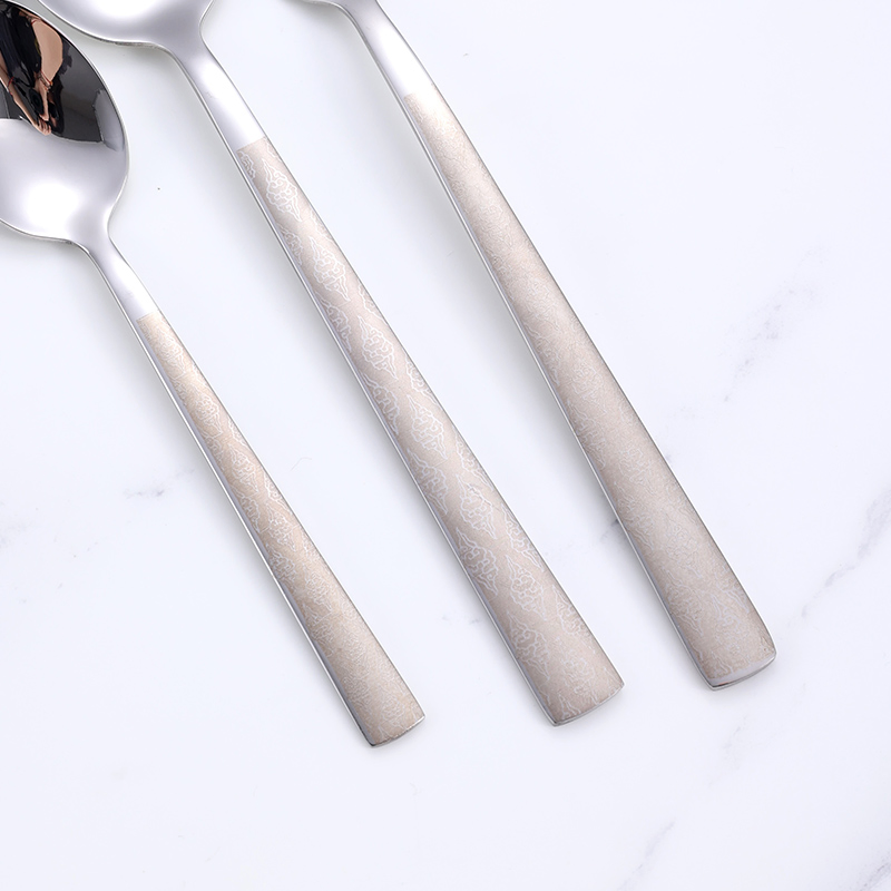 Wholesale Custom Abrazine Handle Stainless Steel Fork and Spoon