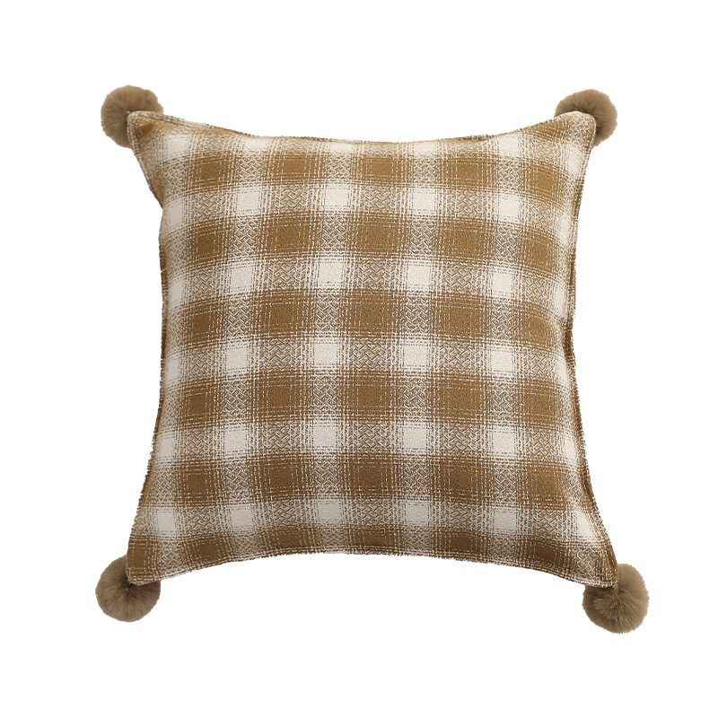 Stylish Cotton Plaid Sofa Cushion Cover for Cozy Living Spaces