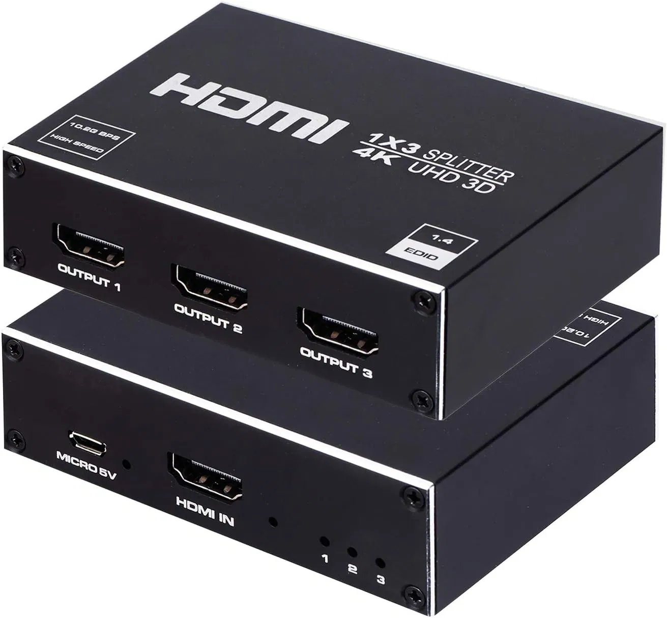 1X3 HDMI Splitter, 1 in 3 out HDMI Splitter Audio Video Distributor Box