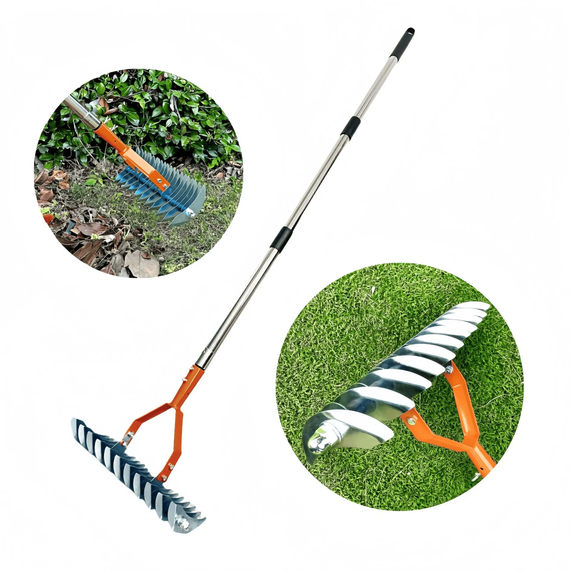 Factory Direct Sale Stainless Steel Garden Rake Lawn Weed Rake Garden Tools