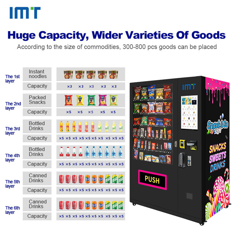 Imt Popular Smart Snack & Drink Vending Machine with Double Layer Doors