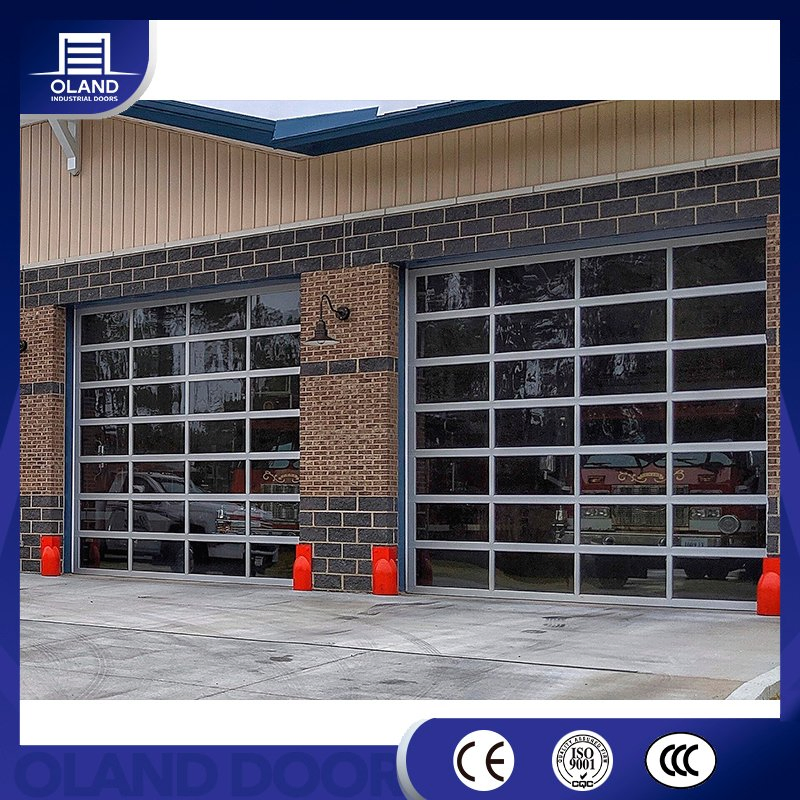 Modern Luxury Impact Tempered Glass Garage Door Aluminum Alloy Tempered Clear Frosted Insulated Commercial Glass Sectional Garage Doors for Villa Homes