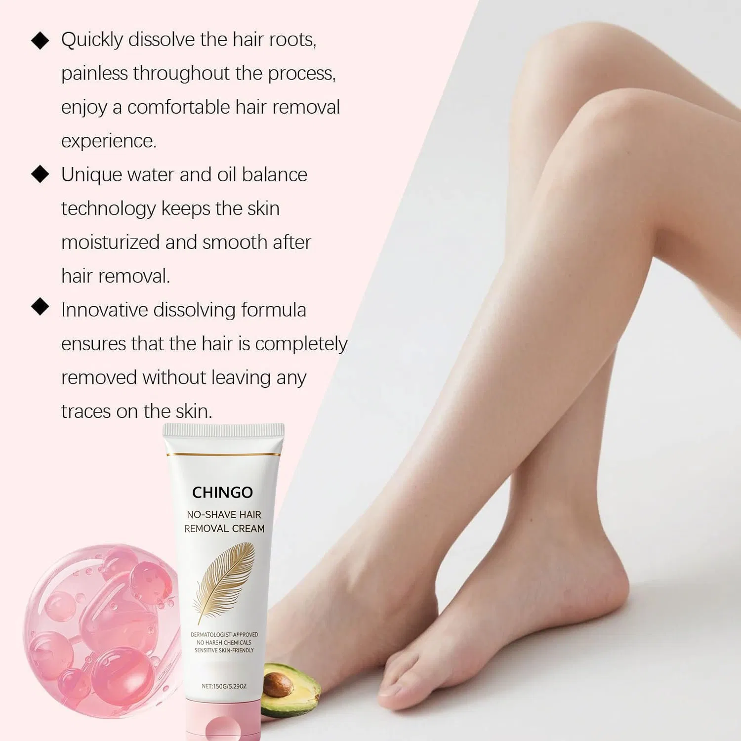 Delicate Hair Removal Cream Gently Erases Unwanted Hair Thoroughly