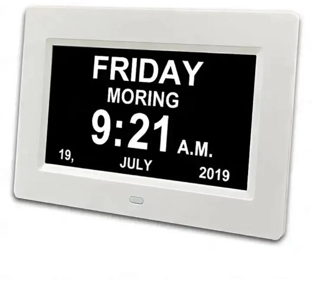Hot Sales Digital Calendar, Alarm Clock, 7 Inch Display Wall Clock