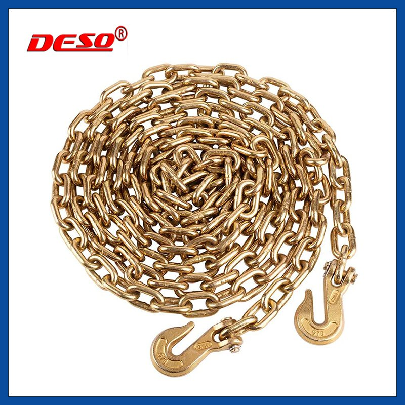 G70 Welded Cargo Transport Binder Chain with Hooks for Lifting