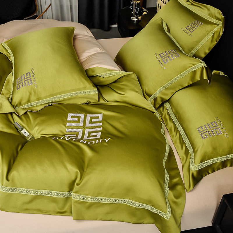 Bedlinen Textile 100s Embroidered Satin-Like Bedding Set