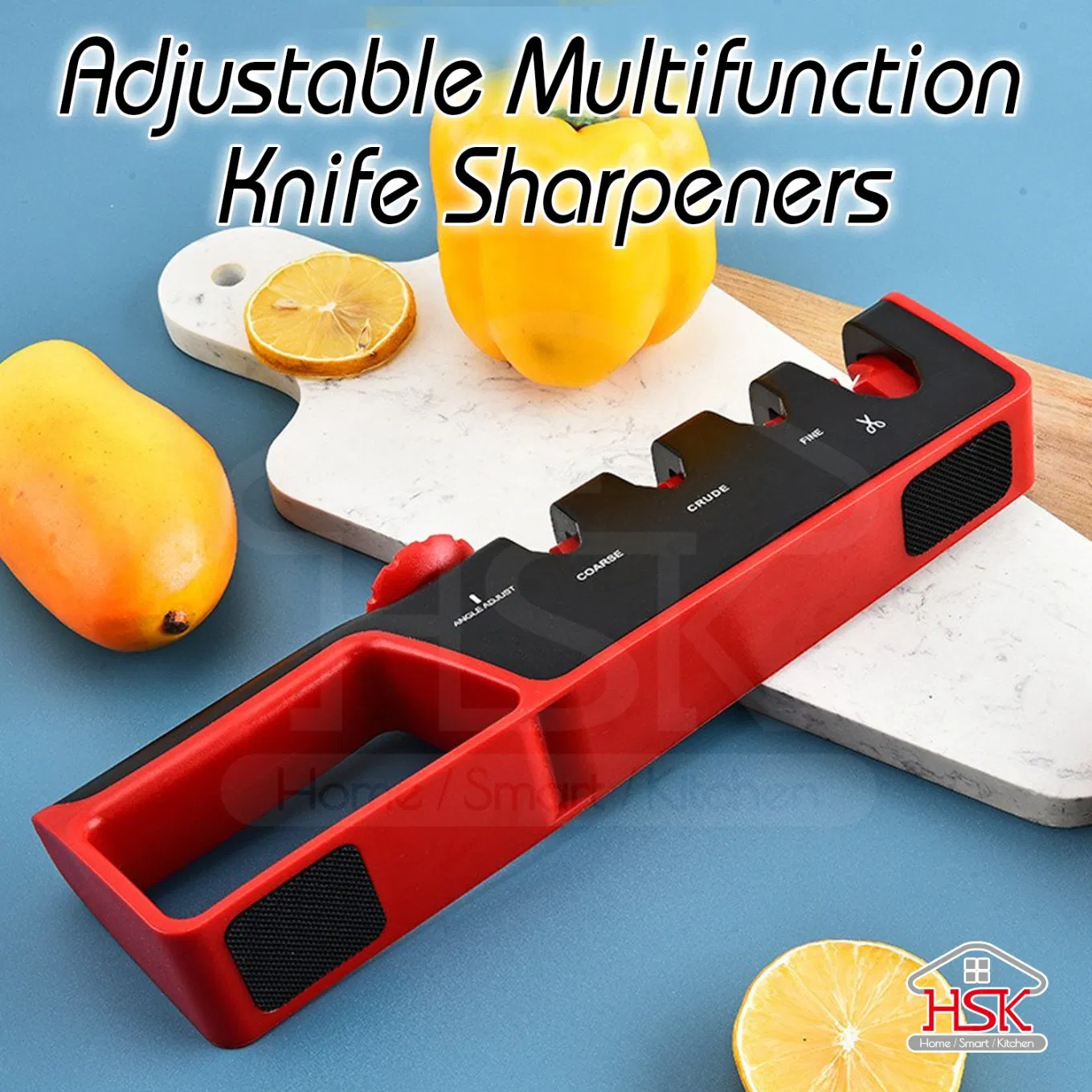 Knife Sharpener with Adjustable Angle Guide