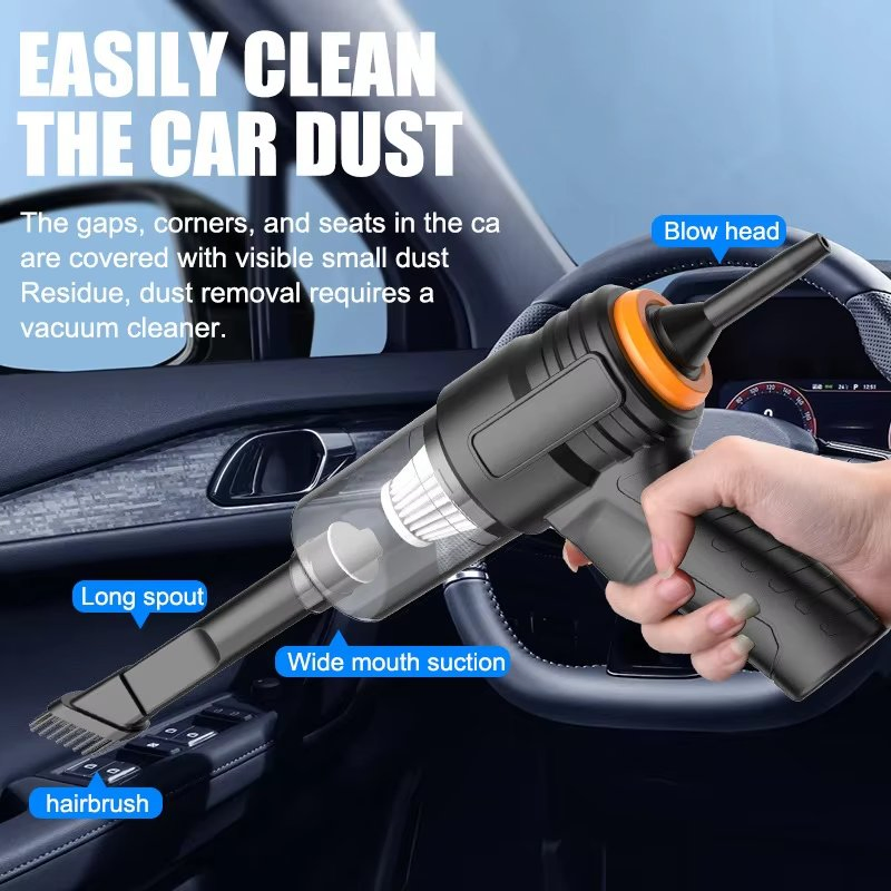 Super Power Wireless Handheld Car Vacuum Cleaner Large Suction Dust Blower with Charging Capability for Home Use