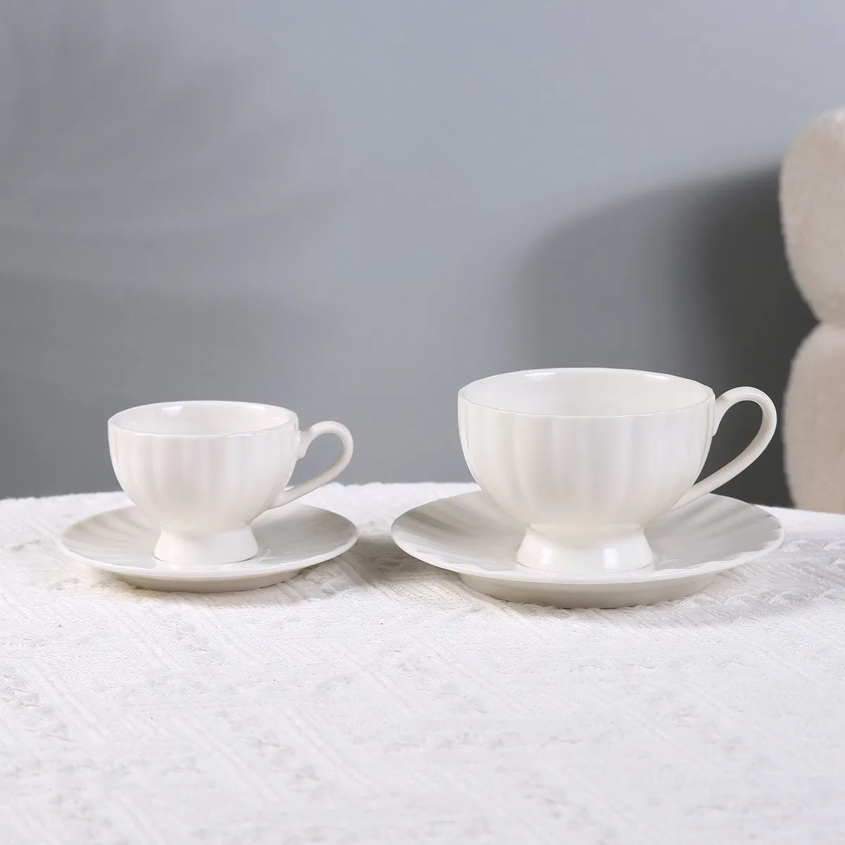 Набор кофейных чашек с блюдцами, 6 шт, керамика
