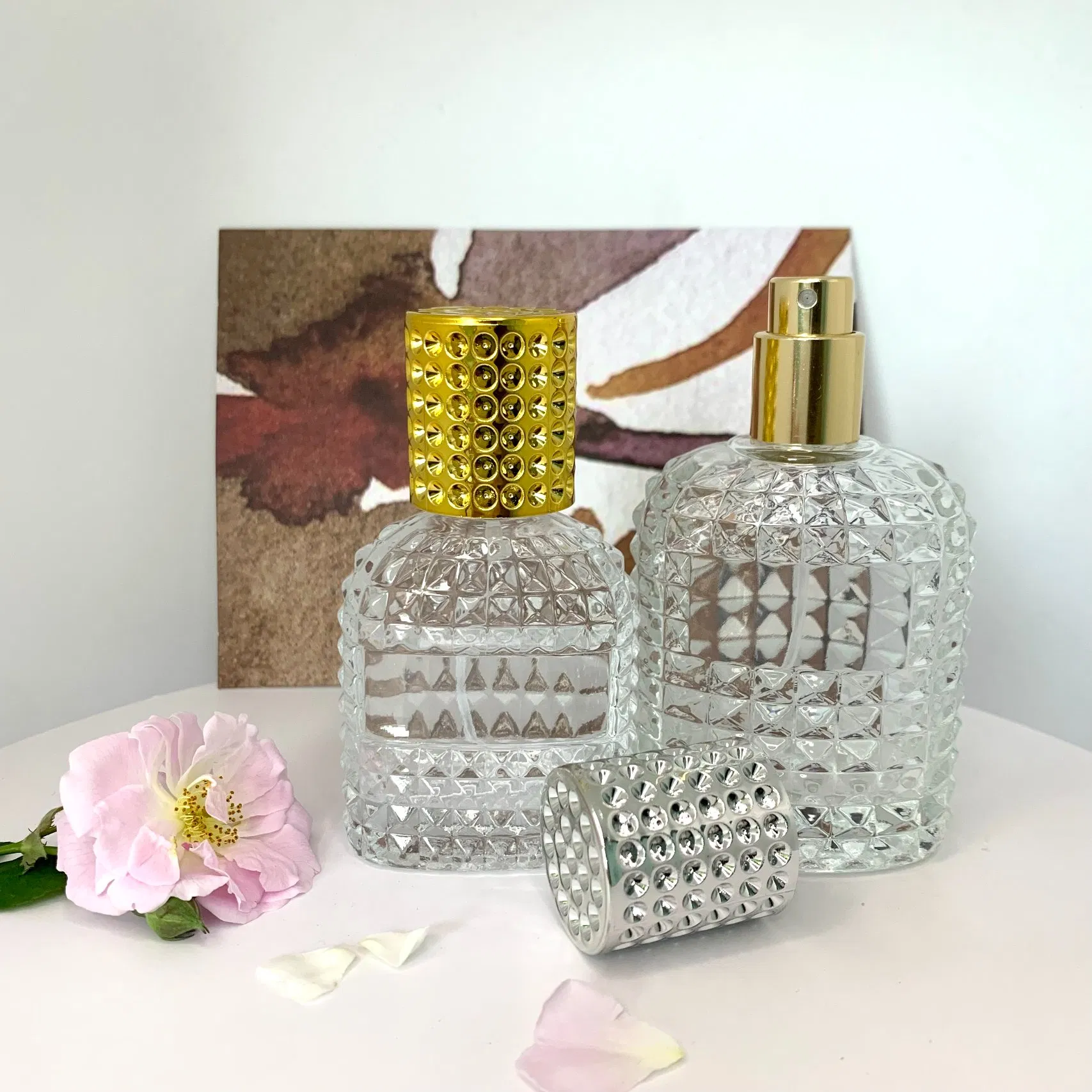 Refillable 30ml/50ml Fragrance Cologne Perfume Bottle with Aluminum Sprayer Pump & Cap