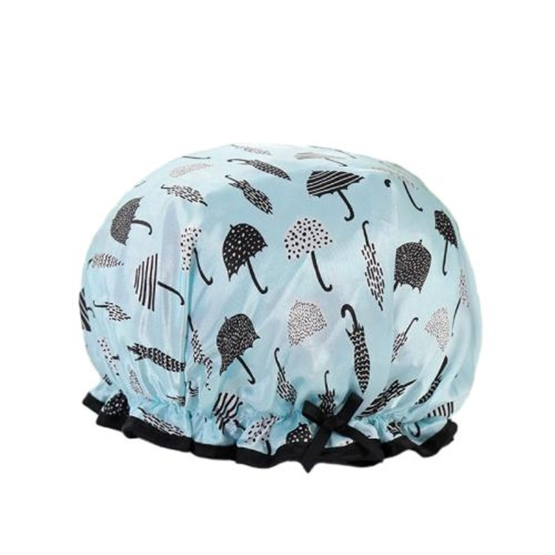 Hot Sale Double Layer Eco-Friendly Printed High Quality Hair Shower Cap