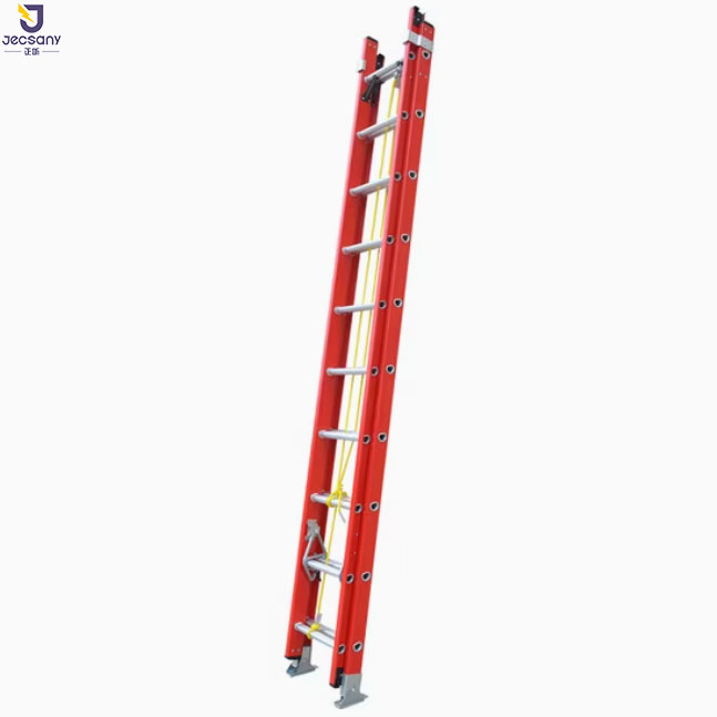 Jtel Super Quality 2 Section Industrial Step Extension Ladder Fiberglass Folding Ladder