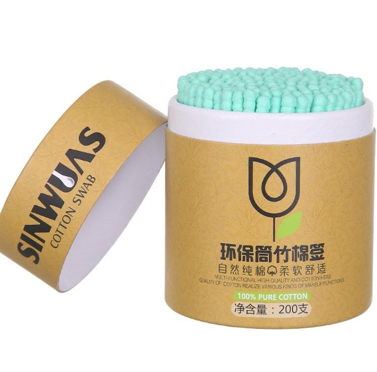 Bamboo Cotton Buds 100% Cotton Double Ear Swabs Sustainable & Eco Friendly Plastic Free Environmentally Clean Packaging